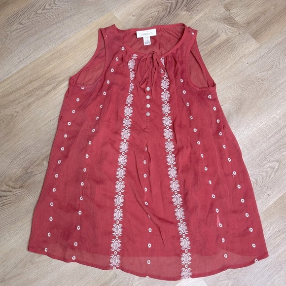 Motherhood Maternity Embrodiered Pink Sleeveless Blouse size S - Picture 1 of 5